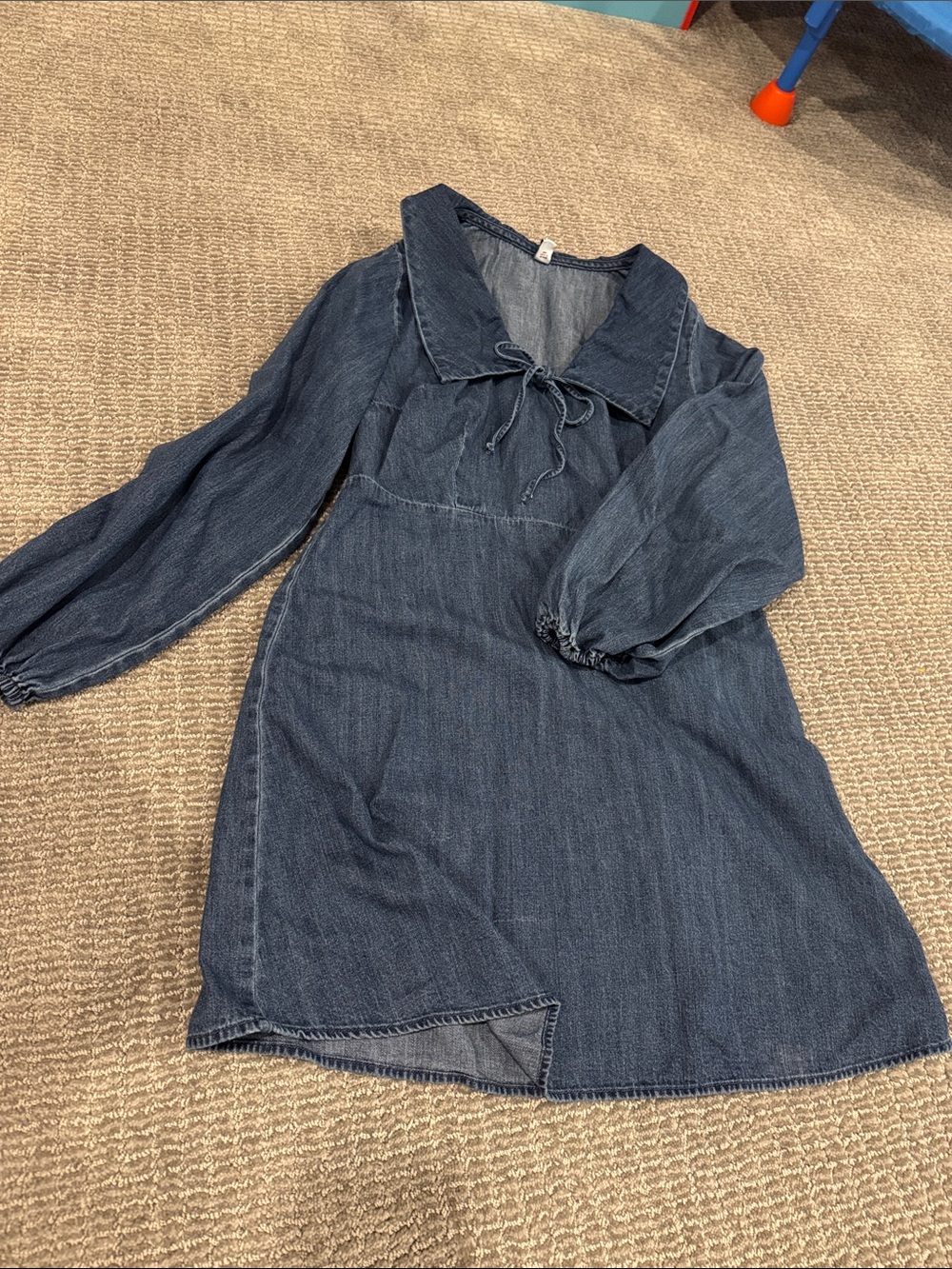 Old Navy Women’s Denim Tie-Neck Dress - Blue